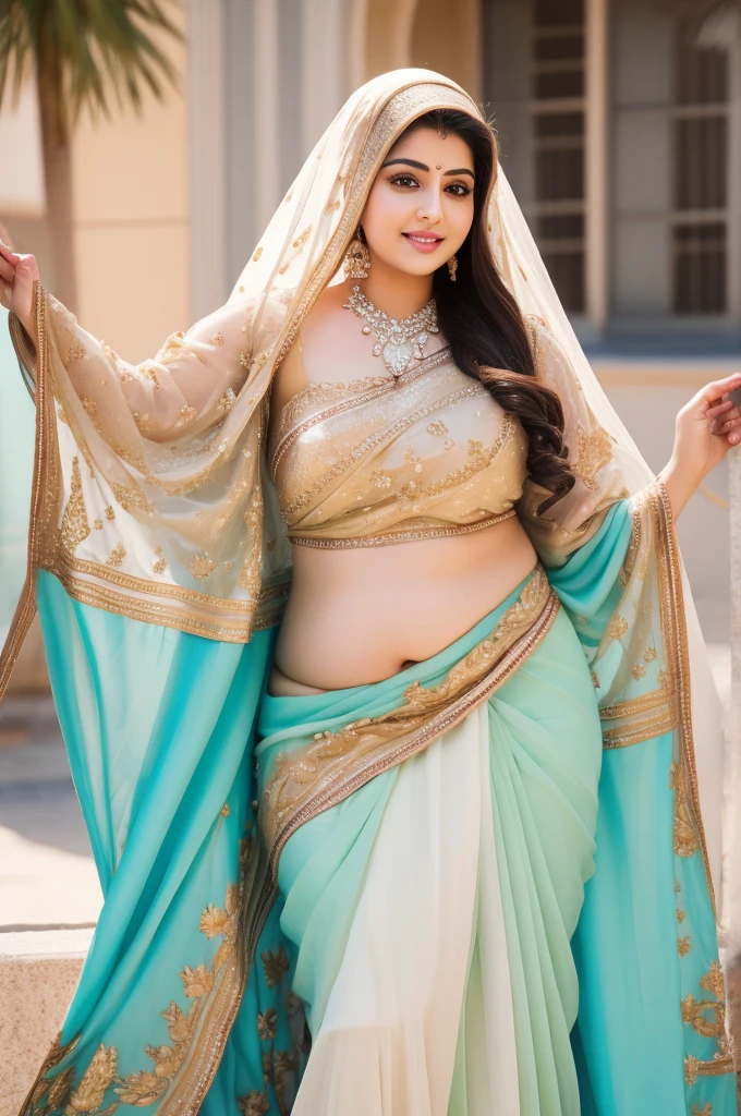 1 Heavenly beautiful and goddess beauty cute and sweet looking face Arabian woman in front of Quebec City, Canada, Heavenly beautiful Overweight, Heavenly beautiful Extremely fat, Heavenly beautiful and attractive Chubby figure , Heavenly beautiful looking and eye catching luxury style saree , reaching out, Heavenly beautiful Arabian woman, 16k, High resolution, masterpiece, highest quality, fine skin, close up figure view, Realistic Photograph