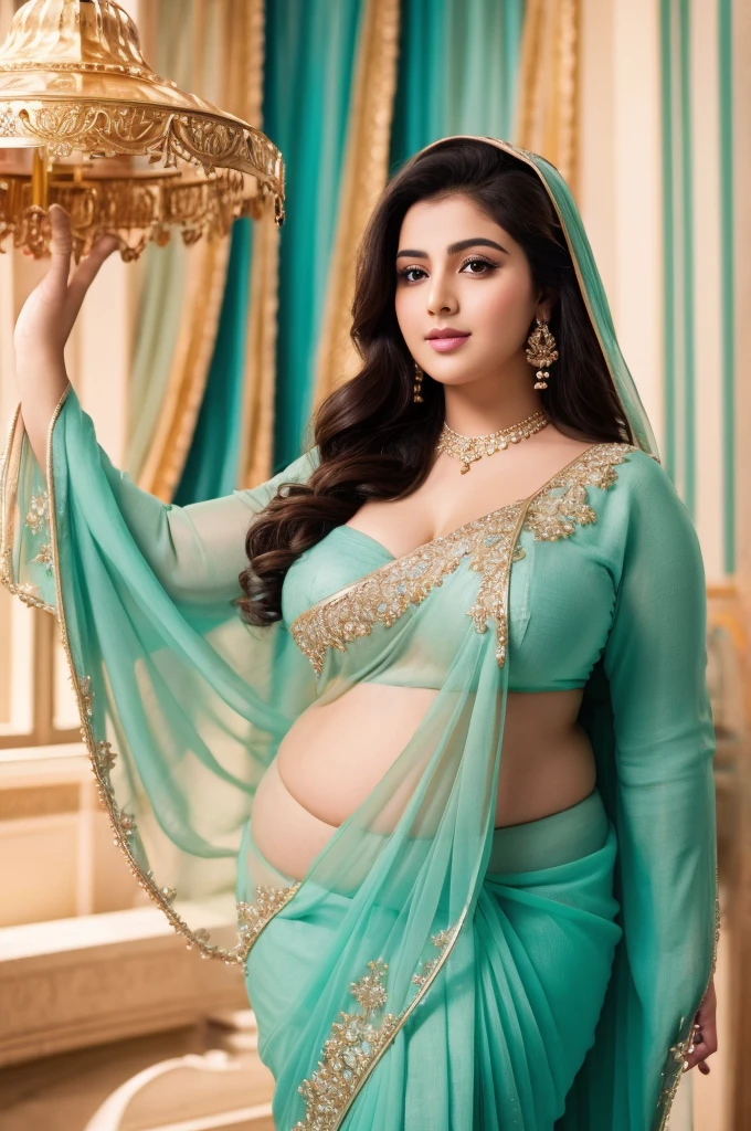 1 Heavenly beautiful and goddess beauty cute and sweet looking face Arabian woman in front of Quebec City, Canada, Heavenly beautiful Overweight, Heavenly beautiful Extremely fat, Heavenly beautiful and attractive Chubby figure , Heavenly beautiful looking and eye catching luxury style saree , reaching out, Heavenly beautiful Arabian woman, 16k, High resolution, masterpiece, highest quality, fine skin, close up figure view, Realistic Photograph