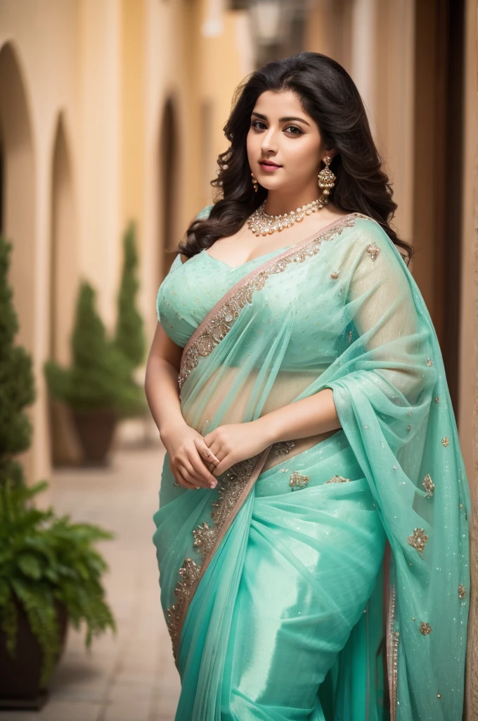 1 Heavenly beautiful and goddess beauty cute and sweet looking face Arabian woman in front of Quebec City, Canada, Heavenly beautiful Overweight, Heavenly beautiful Extremely fat, Heavenly beautiful and attractive Chubby figure , Heavenly beautiful looking and eye catching luxury style saree , reaching out, Heavenly beautiful Arabian woman, 16k, High resolution, masterpiece, highest quality, fine skin, close up figure view, Realistic Photograph