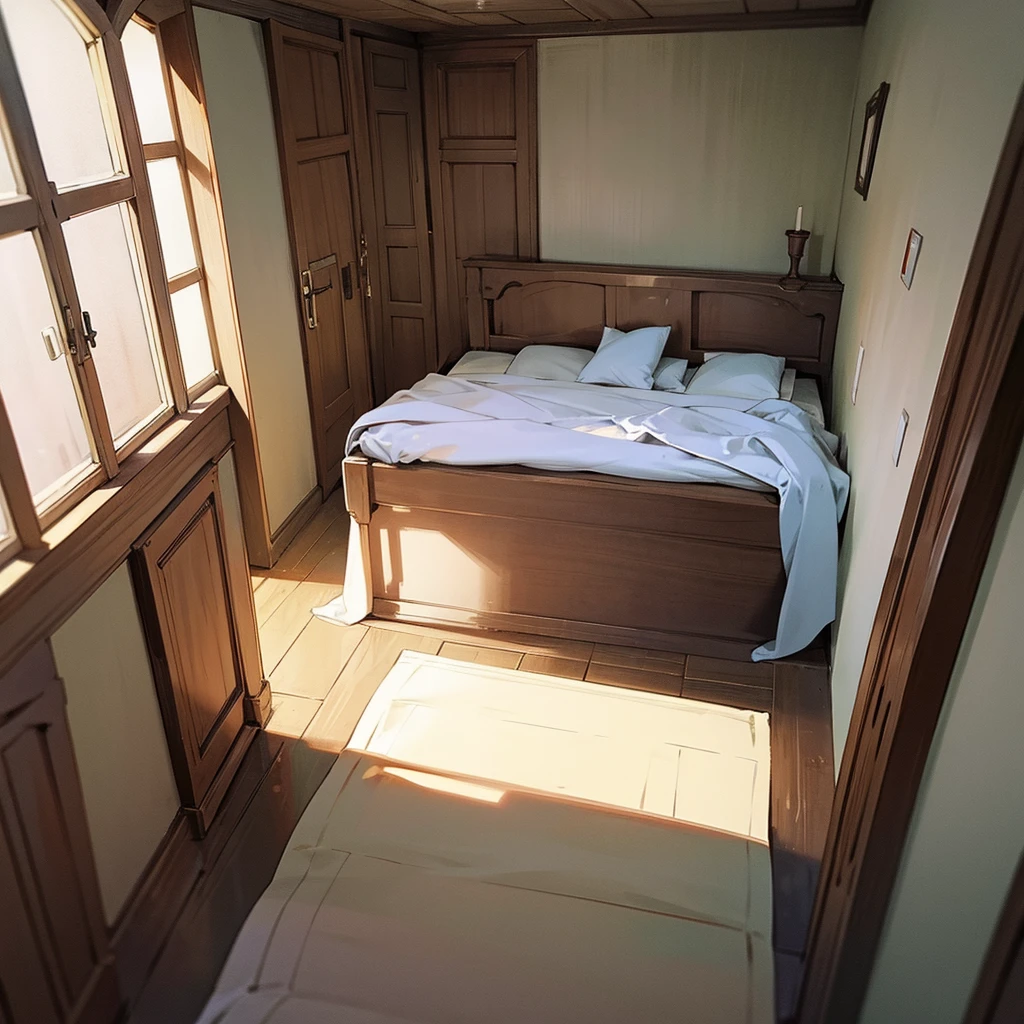 Rpg inside a room with a bed medieval front view