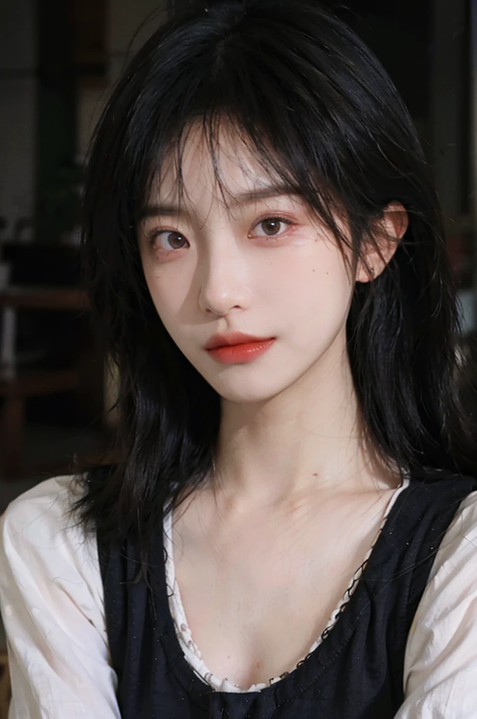 (Skin details:1.4), (smooth skin textures:1.3), Lipstick, background,海滩background, Direct vision, earrings, serene, calm, (Realistic and detailed eyes:1.2), Natural skin texture, Realistic facial details, Soft dramatic lighting, Vivid details, 35 mm film, outdoor, (Photo Practical:1.4), (hyper Practical:1.4), (Practical:1.3), (Smoother lighting:1.05), (Improve lighting quality:0.9), (Highest quality real skin textures:1.4), Exquisite eyes, Delicate face, Close-up of face, (Enhance the beauty of skin texture:1.1), Hair details, Vest,normal body ratio, model, Moles under the eyes, thinking, A faint smile,公园background,Portrait Photography, Depth of Field, Bokeh, Surrealism, Ray Tracing, (Portrait Photography:1.1), Surrealism, High Detail, Chiaroscuro, Ray Tracing, reflected light, Ultra HD, Ultra HD, masterpiece, Textured Skin, Super Detail, High Detail, high quality, best quality