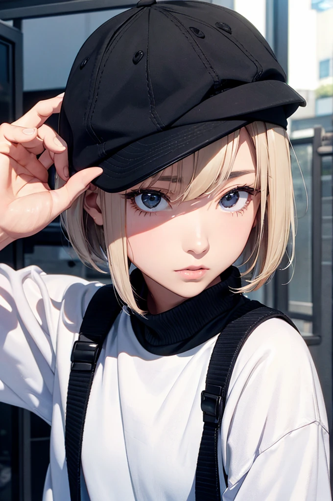 boyish、Women's High生、Big Breasts、(Navy blue micro mini skirt、Navy Pleated Skirt、White mesh panties、Sailor suit summer uniform、Short sleeve、Yellow tie、White Short Socks)、(Black Hair、Very Short Hair、boyishカット)、Women's High、classroom、独奏