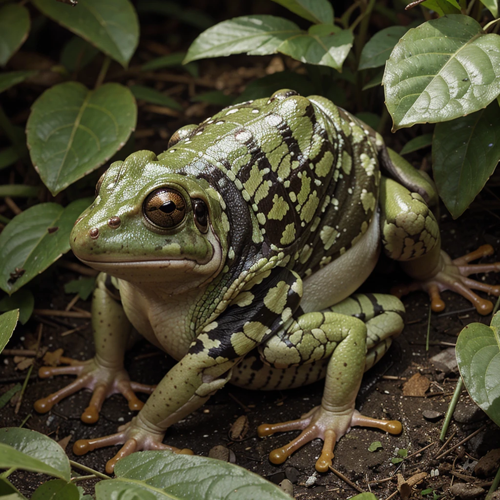 Frog, insect hunting, cautionary advice.
