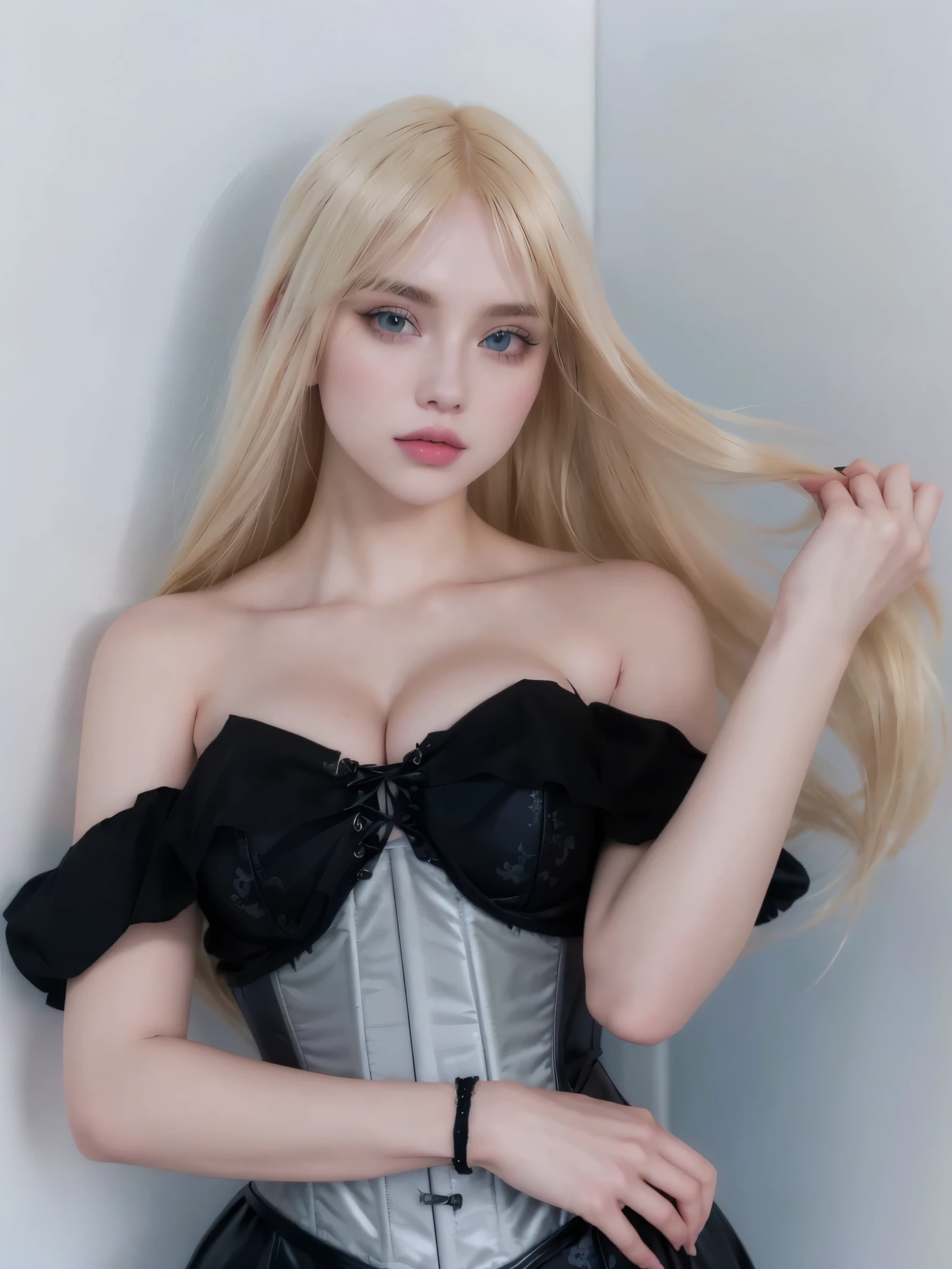 Blond-haired woman in a corset posing for a photo, Ava Max, portrait of kim petras, beautiful dolphin, Anna Nikonova aka Newmilky, amaranth, lalisa manobal, young beautiful amaranth, blonde goddess, skydoll knife, long blonde hair and big eyes, Irina Nordsol Kuzmina, Yelena Belova