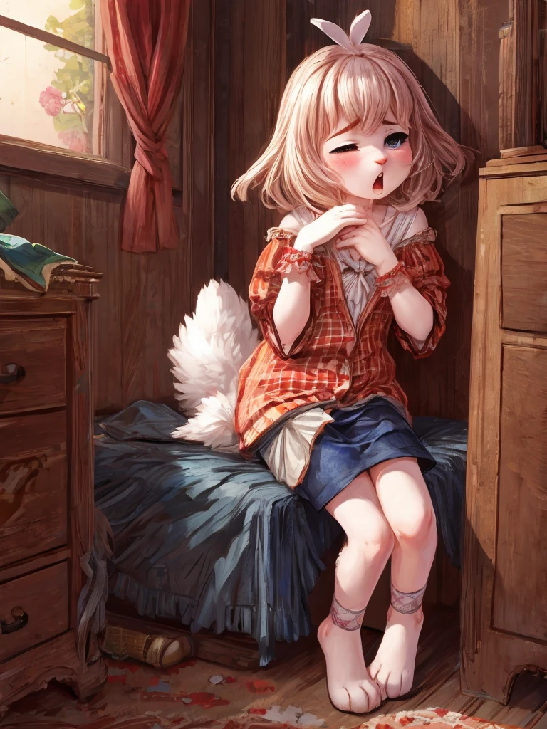 libido , Itchy , Aching , Lonely loli , Clothing erotica , bunny , Seduce , (Show secretly:1.3) , Pleasure