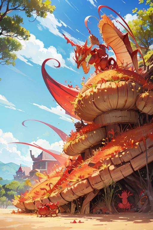 one sunny day Groot anthill with fire ants and dragon