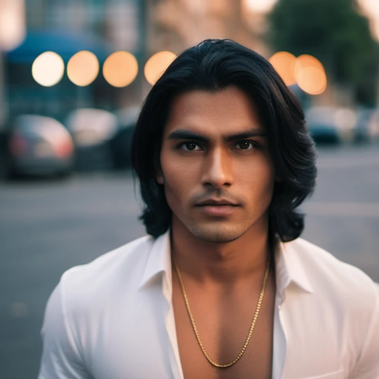 cinematic photo (art by Mathias Goeritz:0.9) , photograph, Indian boyfriend, , Rich black hair, tilt shift, Horror, specular golden hour lighting, film grain, Samsung Galaxy, F/5, (cinematic still:1.2) . 35mm photograph, film, bokeh, professional, 4k, highly detailed