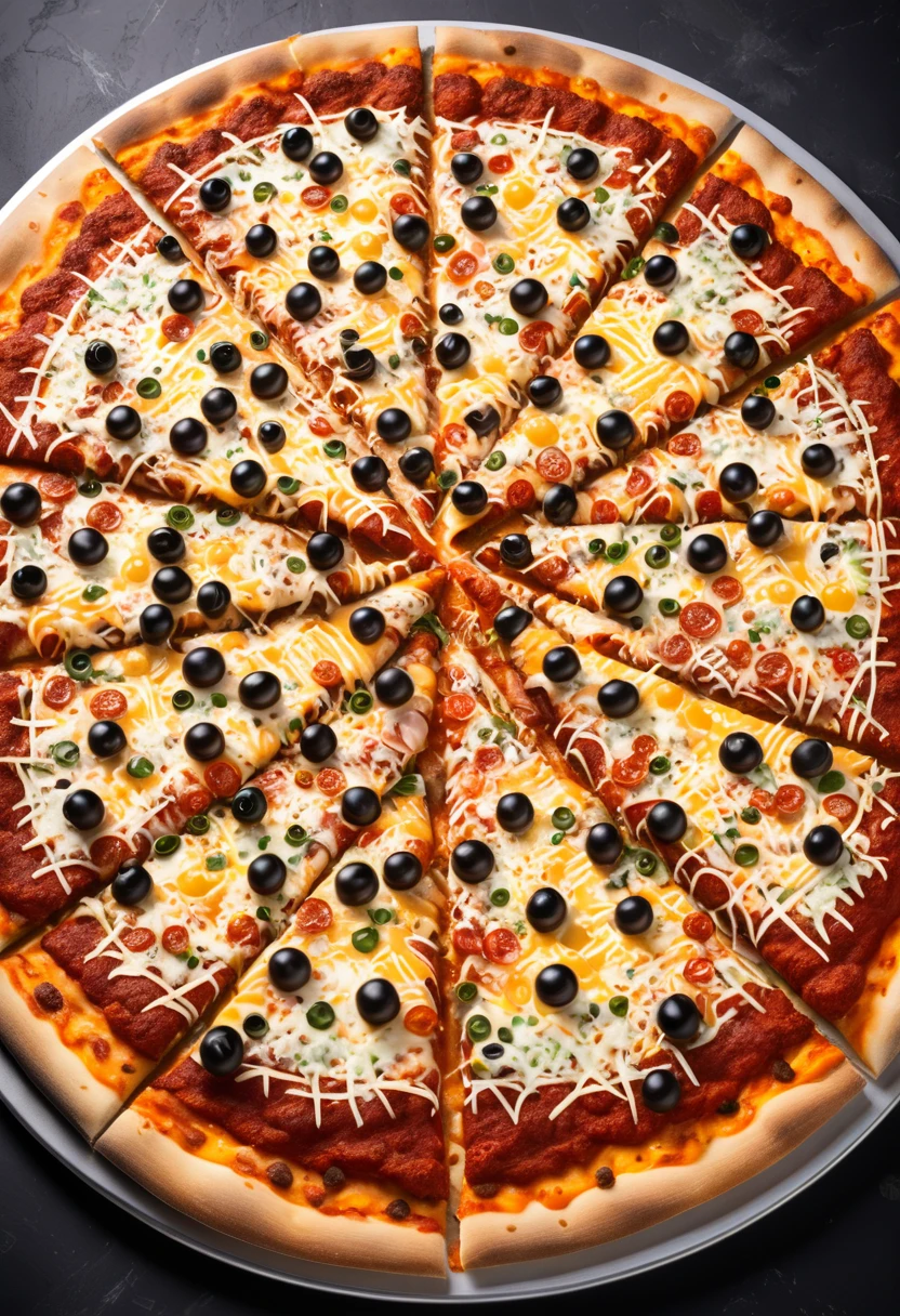 ultra detailed pizza with toppings that say ("700 followers inlexum":1.9) text out of sauce and cheese. realistic, detailed.
(full length view:1.4)