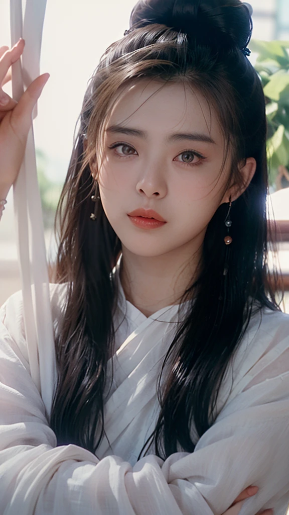 chinese ghost story,
(king juksian:1.1),(Ni Xiaochen:1.2),Chenbyohun,1 woman,alone,black hair,long hair,hair bun,mole,realistic,clothes,jewelry store,Lips,earring,hair bun,중국clothes,Hanfu,looking for_consol~toion,beautiful detailed eyes,고대 중국 clothes,
(Pure white clothes:1.5),투명한 clothes,(흰clothes:1.5),
ancient background,calligraphy background,very long hair,(sheer curtain:1.3),gauze curtains,strap lift,tear,Eyes through hair,wallpaper,huge file size,Siniciz~toion,Chinese art,Shukezouma,Foreshortening,~~to_아래to,, best quality , masterpiece, illustr~toion, very delic~toe and beautiful, very detailed ,CG,unity,8k wallpaper, amazing, in detail, masterpiece, best quality,official art,very detailed CG unity 8k wallpaper,absurd, incredibly absurd, huge file size , very detailed, mackerel, very detailed,beautiful and delicate girl, very detailed eyes and face, beautiful detailed eyes,얼굴to 빛을 비추다,