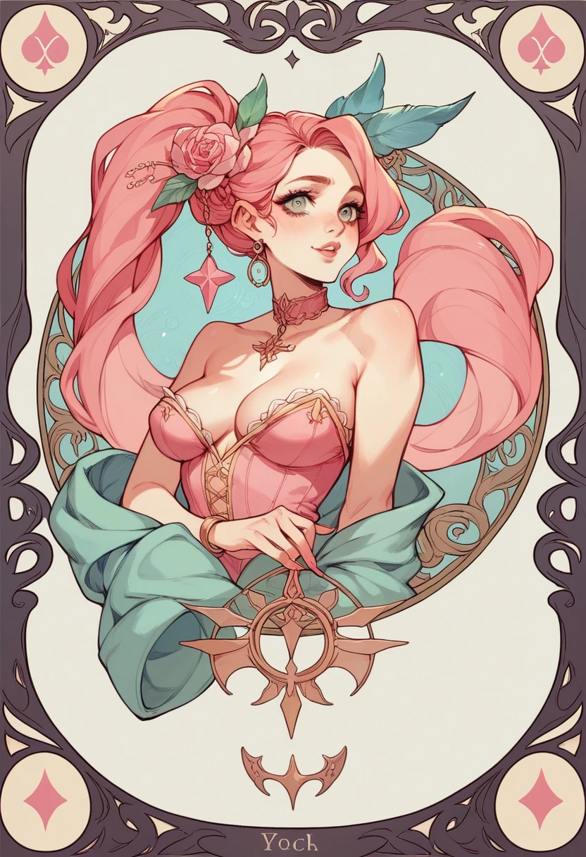 Tarot Cards world 21 Pink Sparkling