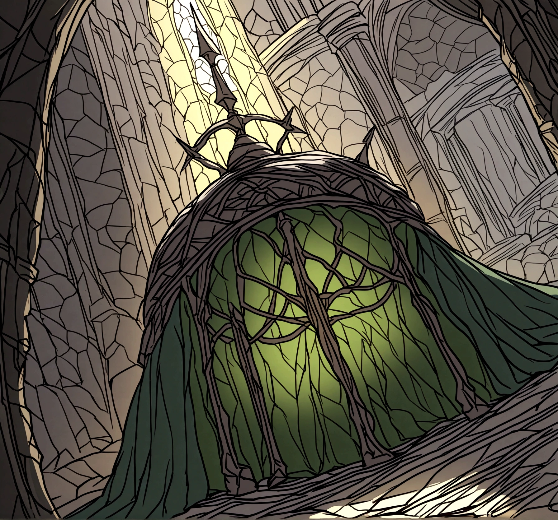 Imagine a scene straight out of a medieval fantasy painting, rich in detail and atmosphere. The setting is a dark and damp underground cavern, illuminated by flickering torchlight that casts dancing shadows across the rough-hewn stone walls. The air is thick with the scent of damp earth and musty moss, creating an atmosphere of ancient mystery and danger. In the center of the cavern, a small, intricately wrought iron cage rests upon a stone pedestal. The cage is delicate yet sturdy, adorned with intricate scrollwork and spiked bars that speak of both craftsmanship and cruelty.
Character Descriptions:
Fairy: Envision a tiny, ethereal creature with translucent wings shimmering like stained glass in hues of azure and emerald. Her delicate features are framed by flowing locks of silvery hair that cascade around her like a silken veil. Despite her diminutive size, there's an air of regality about her, a testament to her otherworldly origins. Her attire is elegant yet practical, woven from gossamer threads and adorned with tiny gemstones that sparkle in the dim light.
Goblins: Three grotesque figures surround the cage, their forms hunched and misshapen, draped in tattered hides and scraps of armor scavenged from fallen foes. Their skin is mottled with shades of sickly green and brown, their eyes gleaming with a mix of cunning and primal hunger. Each goblin carries crude weapons—a jagged-edged sword, a spiked club, and a makeshift bow crafted from bone and sinew—symbols of their barbaric nature and willingness to inflict harm.
Scene Dynamics:
Interaction: The goblins leer and taunt the fairy, their guttural voices filled with mockery and greed. They speak in a language that echoes through the cavern, a harsh contrast to the fairy's melodic voice, which carries hints of ancient wisdom and sorrow. The fairy, trapped within the ornate cage, radiates a quiet defiance, her eyes blazing with determination despite her precarious situation.
Atmosphere: The scene is alive wit