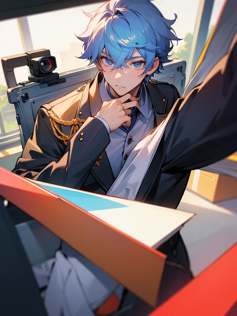 Boy, male, high school student, uniform, good-looking, camera-gazing