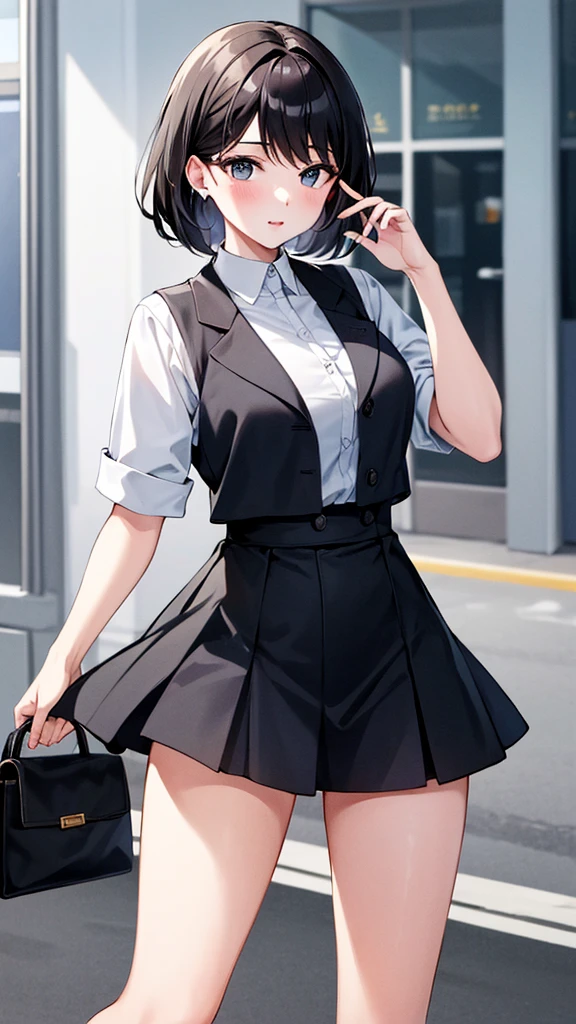 Highest quality, expensive_solve, clear_image, Detailed Background ,masterpiece、A high school girl shows off her pussy to passersby。She&#39;s big too、A used condom is on his belt、(ahegao:1.2,steam,sweat)