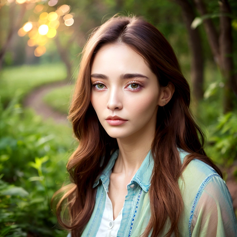gorgeous woman, casual outift, happy, realistic photography, full hd 4k, (walking at nature), dslr realistic colors, close-up