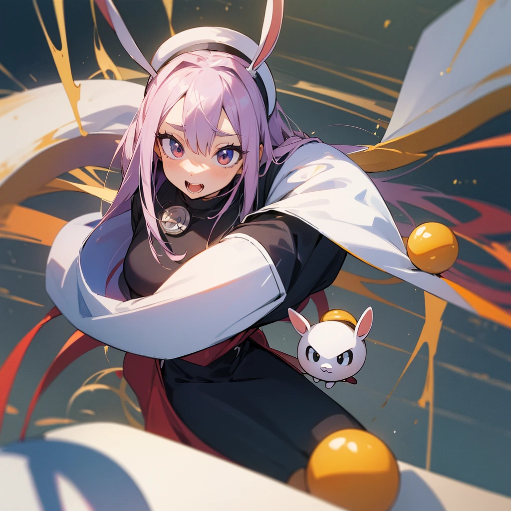 ((high quality)), ((masterpiece)), 8k, anime, black circle, rabbit, big teeth, (3307px x 4252px)