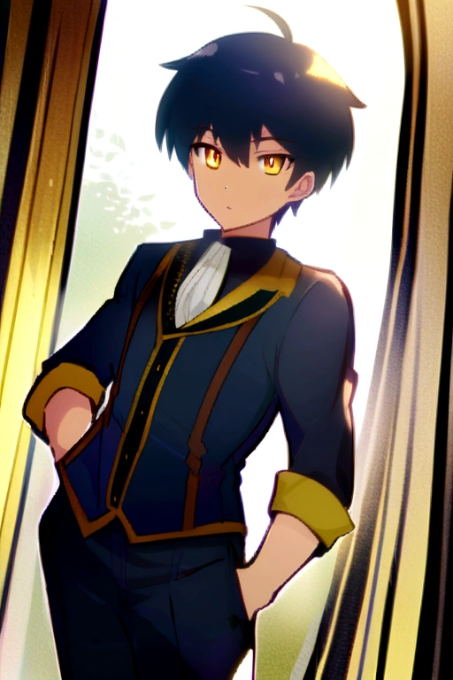 anime boy , height 1,80, by white , golden eyes with dragon pupils