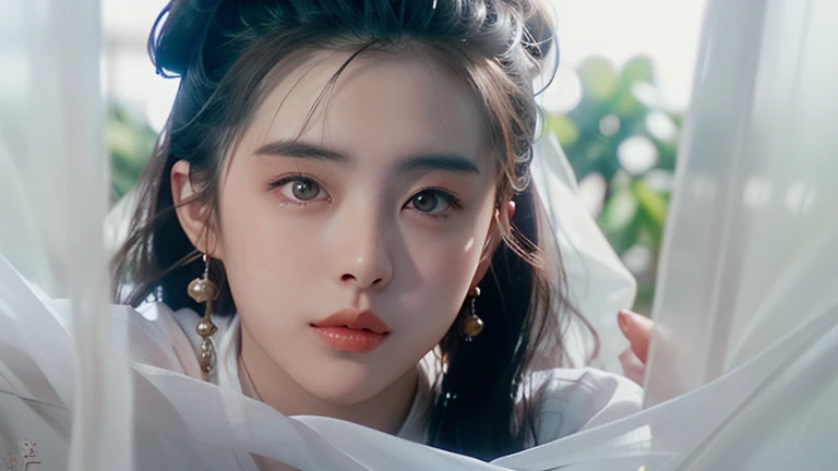 chinese ghost story,
(king juksian:1.1),(Ni Xiaochen:1.2),Chenbyohun,1 woman,alone,black hair,long hair,hair bun,mole,realistic,clothes,jewelry store,Lips,earring,hair bun,중국clothes,Hanfu,looking for_consol~toion,beautiful detailed eyes,고대 중국 clothes,
(Pure white clothes:1.5),투명한 clothes,(흰clothes:1.5),
ancient background,calligraphy background,very long hair,(sheer curtain:1.3),gauze curtains,strap lift,tear,Eyes through hair,wallpaper,huge file size,Siniciz~toion,Chinese art,Shukezouma,Foreshortening,~~to_아래to,, best quality , masterpiece, illustr~toion, very delic~toe and beautiful, very detailed ,CG,unity,8k wallpaper, amazing, in detail, masterpiece, best quality,official art,very detailed CG unity 8k wallpaper,absurd, incredibly absurd, huge file size , very detailed, mackerel, very detailed,beautiful and delicate girl, very detailed eyes and face, beautiful detailed eyes,얼굴to 빛을 비추다,