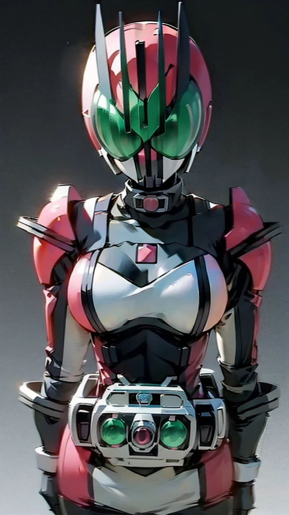 Kamen Rider Decade Design、Simple Background、Female body type、Model standing、Upper Body、back