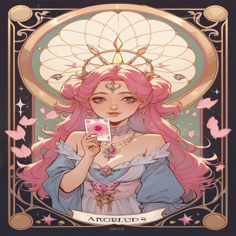 Tarot Cards world 21 Pink Sparkling
