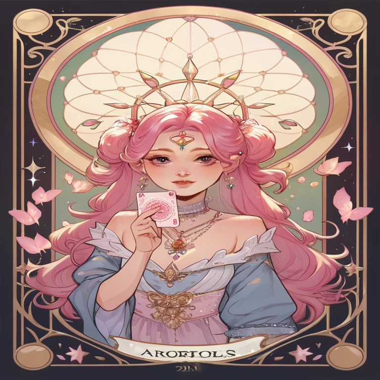 Tarot Cards　world　21 Pink　Sparkling