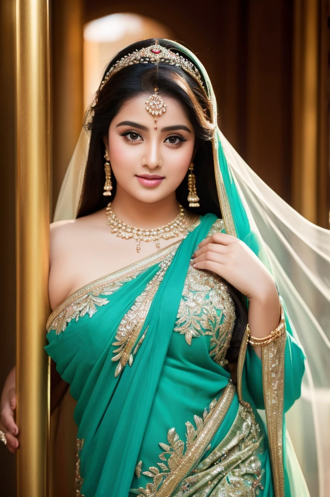 1 Heavenly beautiful and goddess beauty cute and sweet looking face Arabian woman in front of Chengdu, China, Heavenly beautiful Overweight, Heavenly beautiful Extremely fat, Heavenly beautiful and attractive Chubby figure , Heavenly beautiful looking and eye catching luxury style saree , reaching out, Heavenly beautiful Arabian woman, 16k, High resolution, masterpiece, highest quality, fine skin, close up figure view, Realistic Photograph