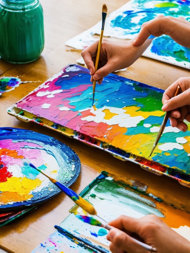 Painting with a brush,