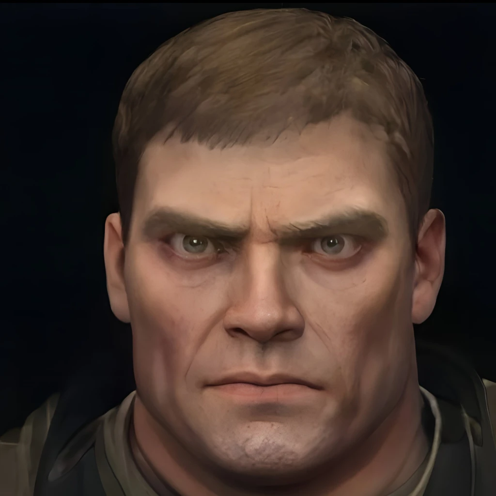helmetless_doomguy, short hair, male focus, (sexytrainer, tank top, shorts, gym, standing, crowd background) 