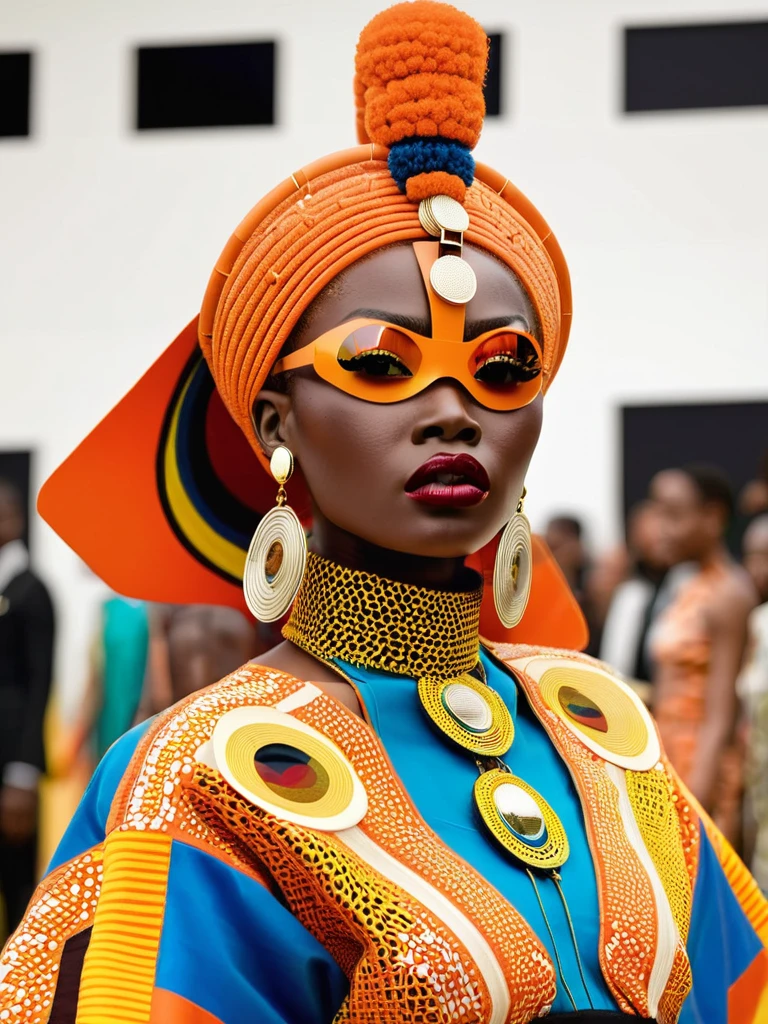 Afrofuturist mode documentaries, exploring the histoires of designers and creatives who are shaping the future of mode with their Afrocentric visions, mode:1.4, histoires:1.3, visions:1.2. , afrofuturisme