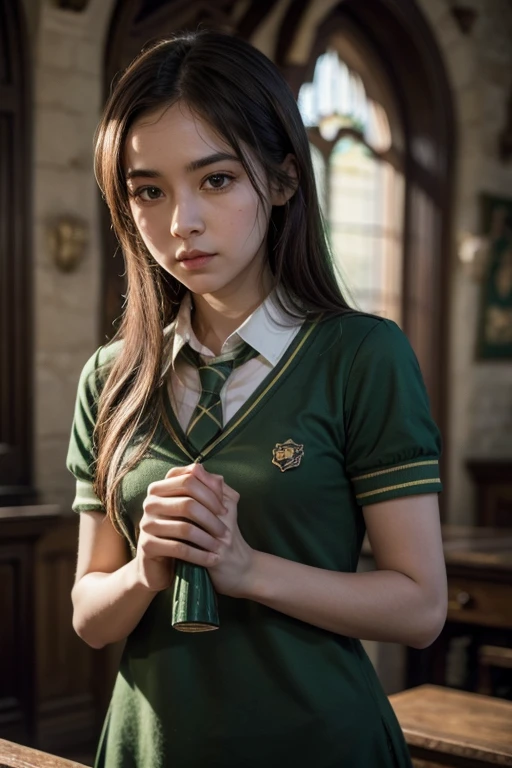 Chica Slytherin con chico hufflepuff 