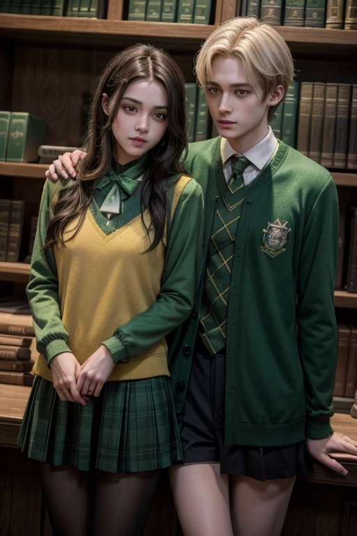 Couple Slytherin boy with Hufflepuff girl