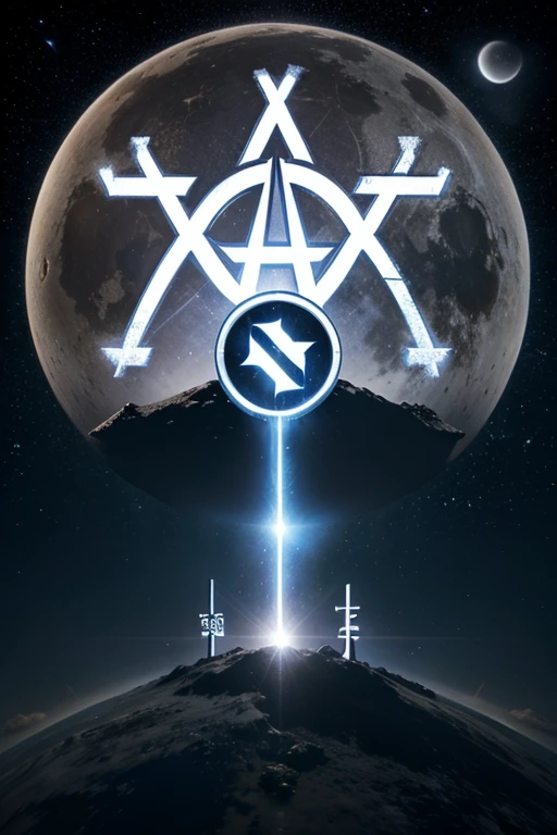 Network infrastructure company logo using Viking runes and Dolzai moons We are the Alpha and Omega