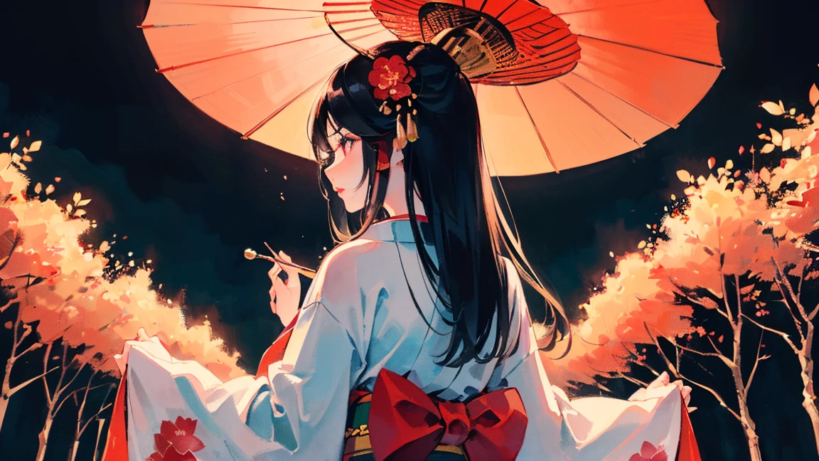 (((Oiran))),(((Prostitute))), (((shoot from below))), (((from behind))),(((Gazing-into-the-Distance))), Flashy kimono,hair ornaments, Scenery of kyoto,(((night))),(((night))),(((night))),(((night))),(((night))),(((night))),(((night))),(((night))),(((night))),(((night))),(((night))),(((night))),(((night))),(((night))),(((night))),(((night))),(((night))),(((night))),(((night))),(((night))),(((night))),(((night))),(((night))),(Lips are red:1.5)、 20-year-old, Watercolor, masterpiece, Highest quality, Very delicate and beautiful girl,Very delicate and beautiful, world masterpiece theater, Super detailed, Very detailedな, Highest quality,(((赤いFlashy kimono)))。(((赤いFlashy kimono)))。(((赤いFlashy kimono)))。(((赤いFlashy kimono)))。(((赤いFlashy kimono)))。(((赤いFlashy kimono)))。(((赤いFlashy kimono)))。(((赤いFlashy kimono)))。 (((Black Hair))), (((Black Hair))), (((Black Hair))), (((Cherry tree))), (((Cherry tree))), (((Cherry tree))), (((Cherry tree))), (((Upper Body))), (((Upper Body))), (((Upper Body))), (((Upper Body))), (((Upper Body))), (((Upper Body))), High resolution, Very detailed,5 girls, Highest quality, figure, masterpiece, Highest quality, Accuracy, A woman in her twenties from the late Edo period.。(((赤いFlashy kimono)))。 。In the style of old Japanese paintings with low saturation、The women look like modern anime characters..、She has a bit of Kabuki makeup on..。Strong 2D feel。night。night。night。night。night。night。night。night。background, たくさんの花びらが散っている大きなCherry tree、