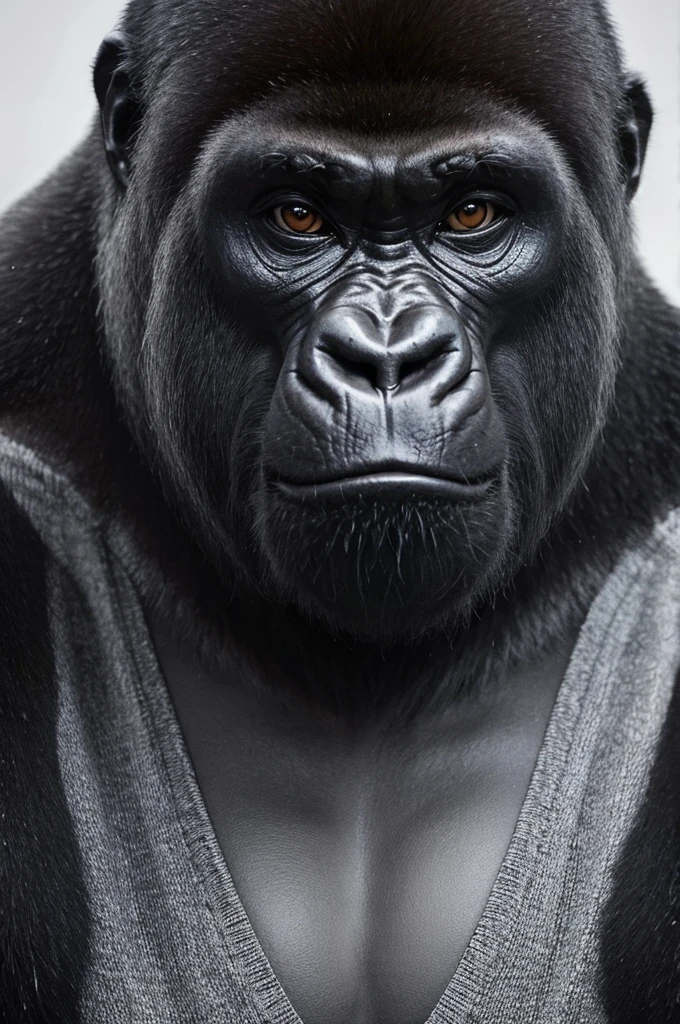 gorilla,character,Black and White,face