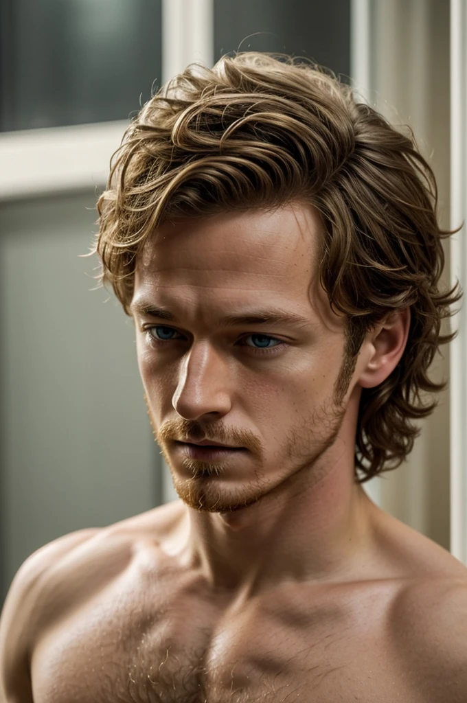 Portrait of Theo Rhythm, a 22 year old man, caucasian, Shaggy Ginger Hair, Boyish Charm Face, lean body, lives in Nashville