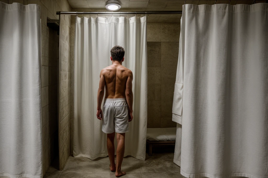 Naked Sebastian Stan standing in the shower, 4K
