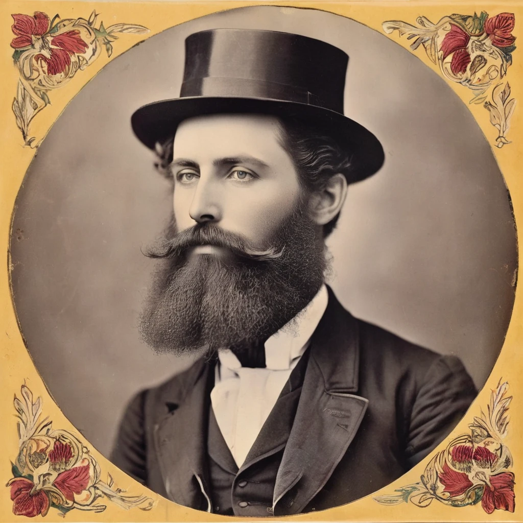 an old photo of a man with a beard and a hat, an album cover by Lubin Baugin, flickr, pre-raphaelitism, quirky 1 9 th century, author unknown, jules verne, 1 8 0 0 s soldier, taken in the late 1800s, 1 8 8 0 s style