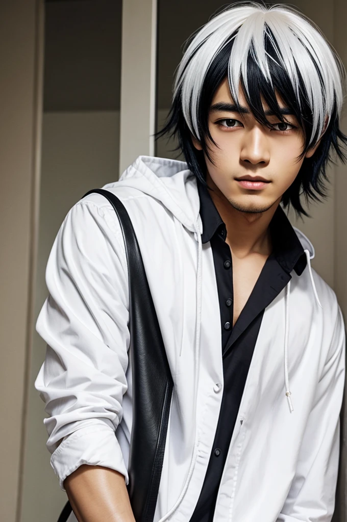 White hair name huh black hair anime boy