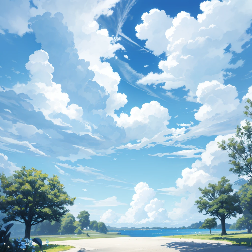Blue sky and white clouds，The light shines, wallpaper,