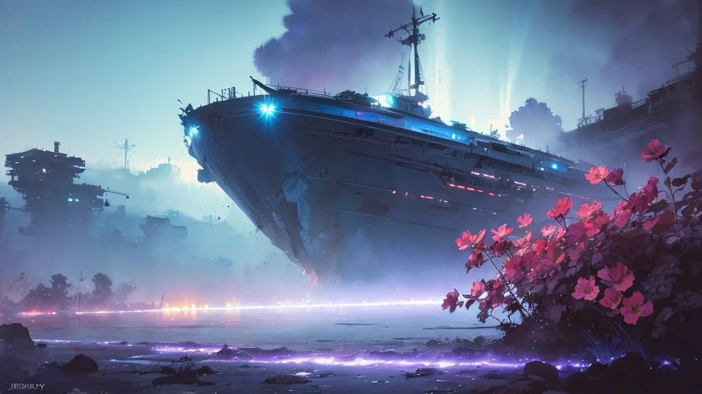 32k, Masterpiece, Highest quality, One girl, Detailed eyes, flower,gladiolus, Light blue and purple style,A dreamy, romantic piece,Pale red, Mysterious Leaves,A playful arrangement,Fantasy,High Contrast,Ink strokes,explosion,Exposure, Impression of light blue and purple tones,Abstract,((Watercolours by John Berkey and Jeremy Mann )) Brush strokes,Negative Space, Tyndall effect,