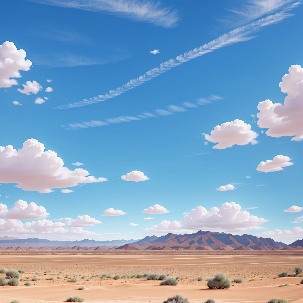 Blue cloudy sky、desert
