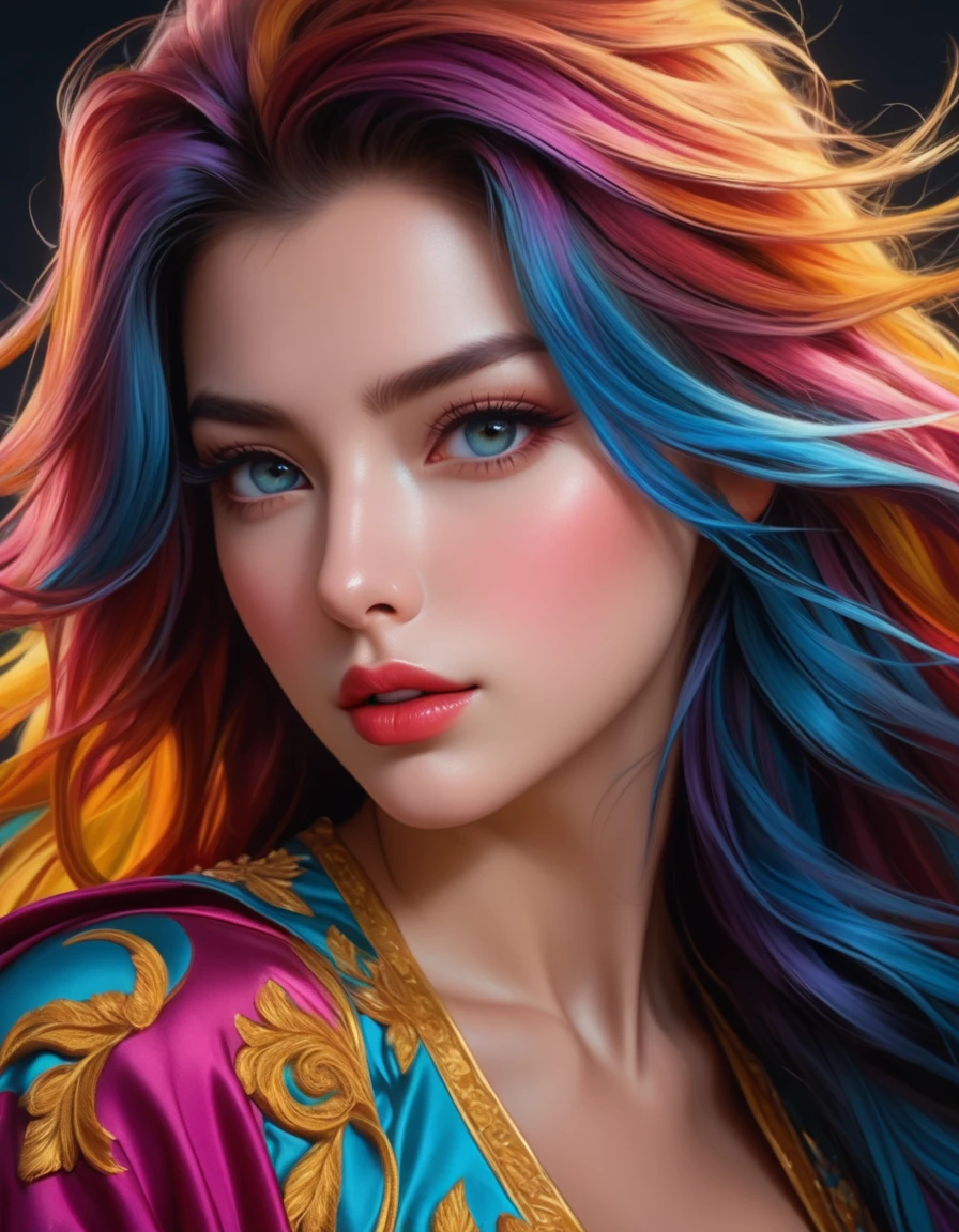 (best quality,8k,hyperrealism:1.2),vibrant colors, sharp focus, insanely detailed, studio lighting, ultra-fine painting, hair blowing in the wind, stunningly realistic eyes and lips, perfect facial proportions, meticulous skin texture, long eyelashes, expressive emotions, elaborate background, impeccable clothing and accessories, accurate shadows and highlights, highly realistic lighting and reflections, immaculate attention to detail,2 girls,((2k5)) style, hyper realistic photo, vibrant colors, 16k