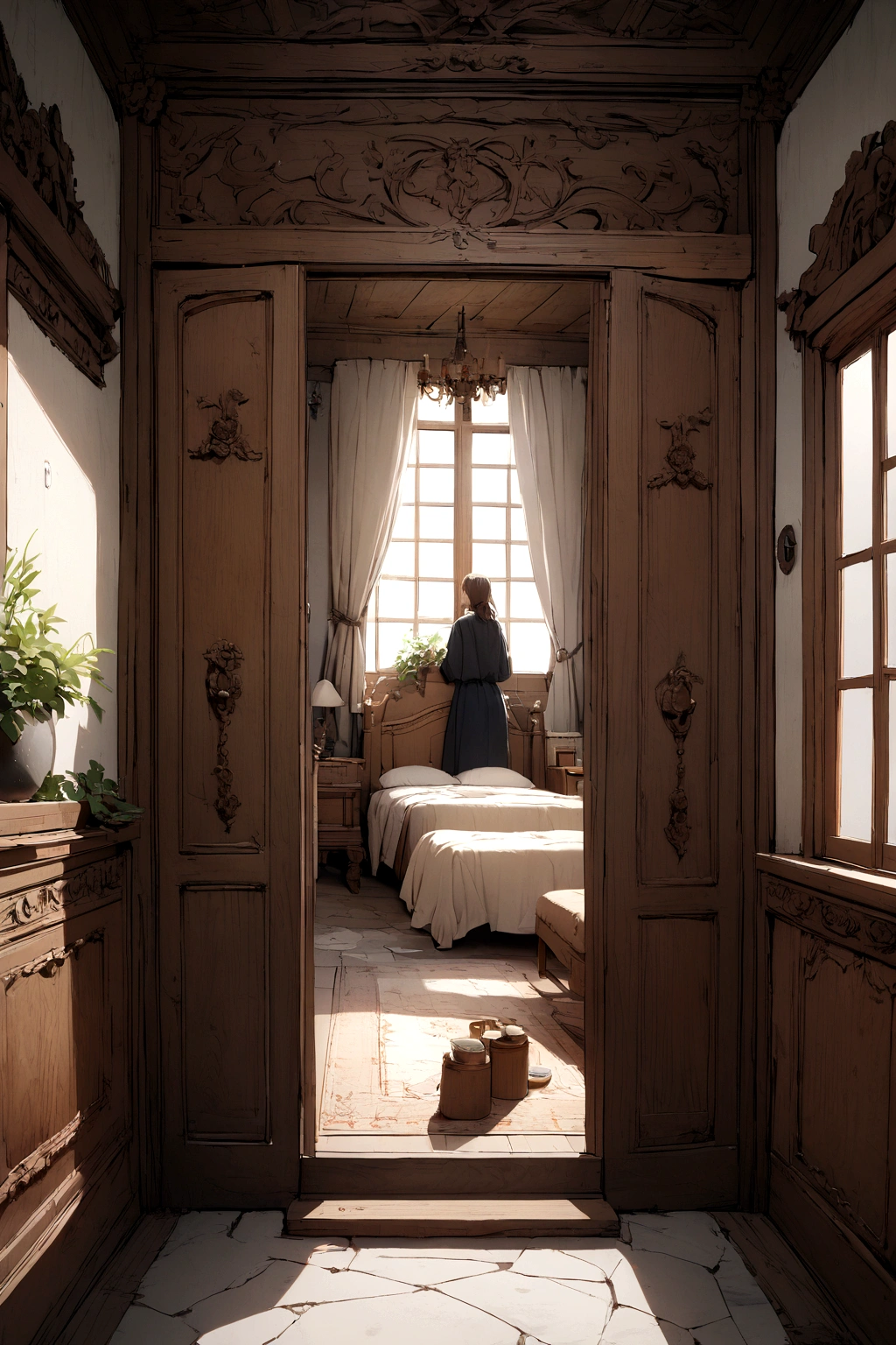 Change the background to a bedroom