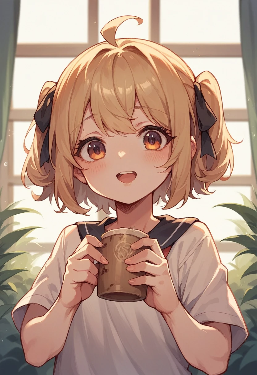 cute girl showing small