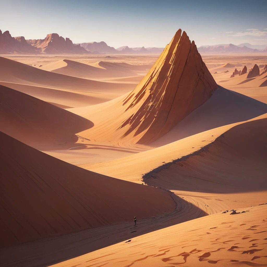 Yellow sand in the sky，The background is a vast desert, Desert Oasis，Rich Color，Digital Landscape Painting, Detailed Landscape - Width 672, Landscape art, Environmental design illustration, Landscape painting (details), Desert Oasisの風景, Concept Art, Highly detailed 4K digital art, 4K Digital Painting, 4K Digital Painting, Amazing digital illustrations, Desert Background, デジタルペインティングのConcept Art, Detailed digital painting