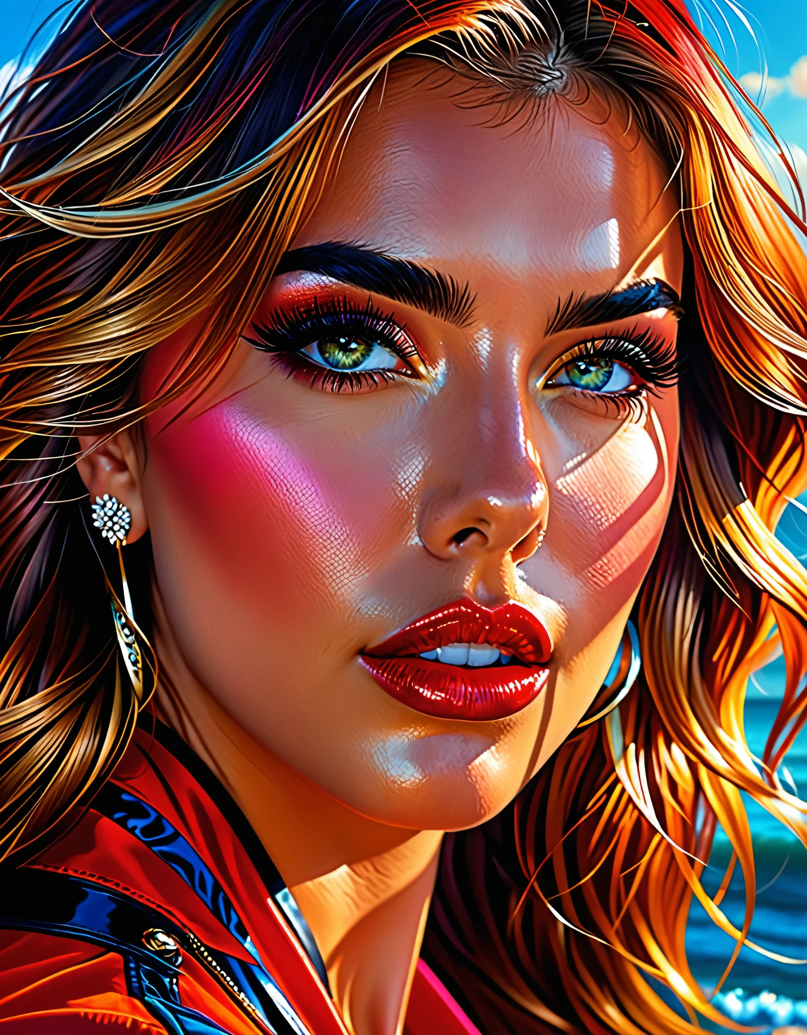 (best quality,8k,hyperrealism:1.2),vibrant colors, sharp focus, insanely detailed, studio lighting, ultra-fine painting, hair blowing in the wind, stunningly realistic eyes and lips, perfect facial proportions, meticulous skin texture, long eyelashes, expressive emotions, elaborate background, impeccable clothing and accessories, accurate shadows and highlights, highly realistic lighting and reflections, immaculate attention to detail,2 girls,((2k5)) style, hyper realistic photo, vibrant colors, 16k