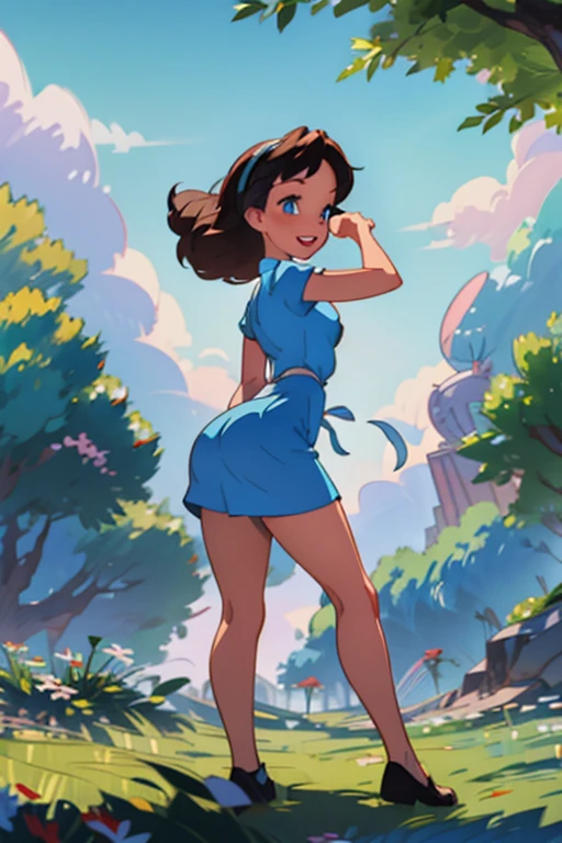 (masterpiece:1.4), (Highest quality:1.4), (High resolution:1.4), alice liddell, blue micro bikini, Black hair band, smile, View your viewers, Porn, Seductive posture, Accurate anatomy , (I had already finished :1.3) , teeth, Browsing Caution , ((string, String,)):1.3 , Rear View , View your viewers , Present, Expose , Seductive posture, I had already finished, Sexy pose, Fascinating,