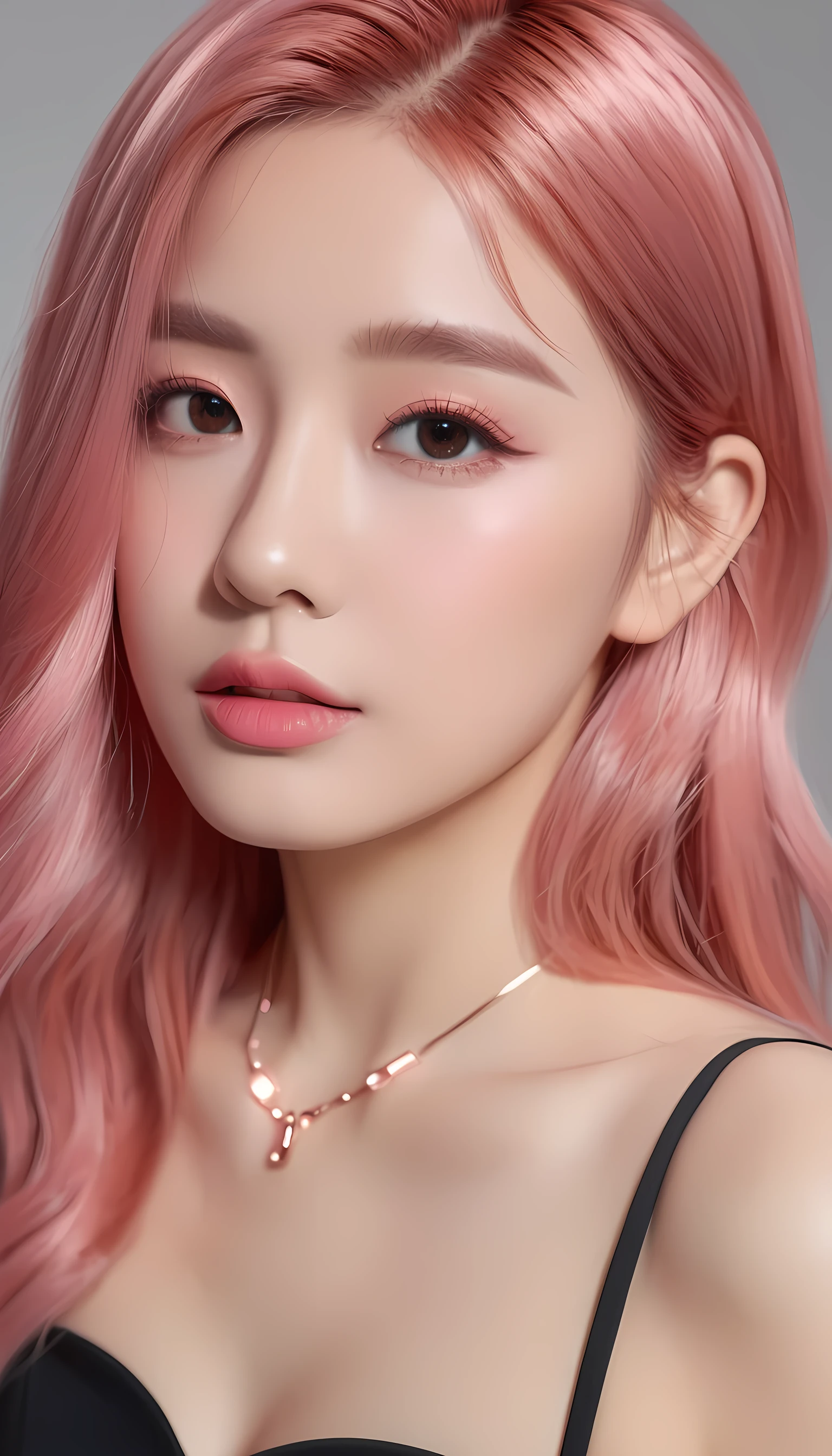 Pink Hair,Long hair,Single Side Lock Hairpin Blush Modern Lighting,Ray Tracing,Projection wide angle lens UHD,Textured Skin,High Detail,Best image quality 4K