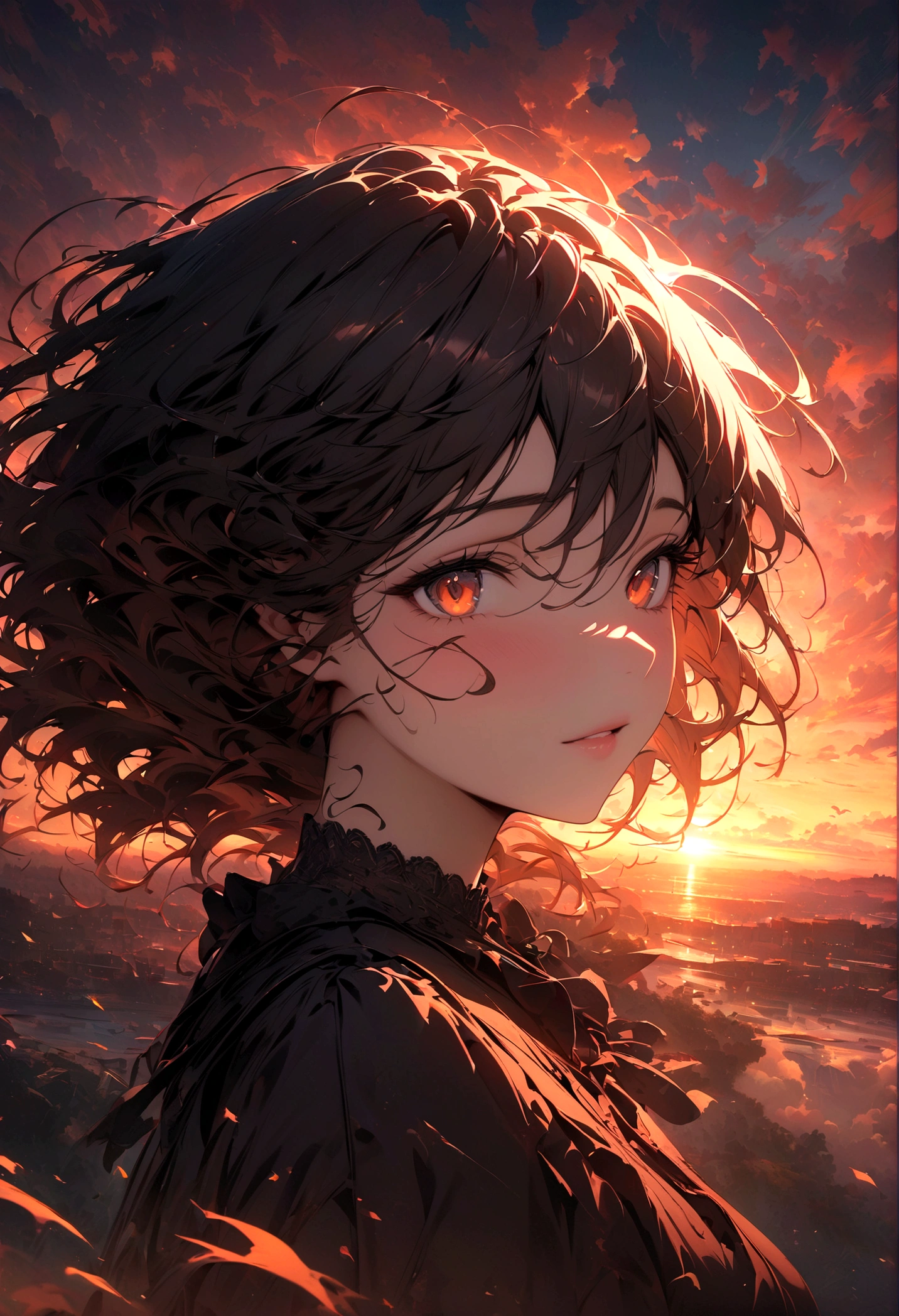 ((masterpiece, Highest quality, High resolution)), ((Highly detailed CG integrated 8K wallpaper)), There is a plane flying in the sky at sunset, Cloudy sunset, The sun rising in the sky is strong, moody Sunset in the background, It's an orange-tinted sky outside, Sunset under cloudy sky, sky setting, Sunset in the background, dusk Sunset in the background, It&#39;s sunset, Sunset in the background, Background sky, Background sky, Dramatic Sky