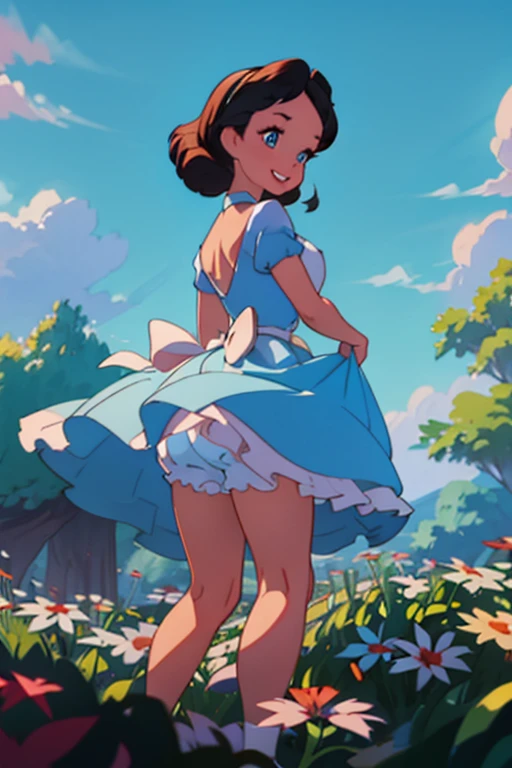 (masterpiece:1.4), (Highest quality:1.4), (High resolution:1.4), alice liddell, blue micro bikini, Black hair band, smile, View your viewers, Porn, Seductive posture, Accurate anatomy , (I had already finished :1.3) , teeth, Browsing Caution , ((string, String,)):1.3 , Rear View , View your viewers , Present, Expose , Seductive posture, I had already finished, Sexy pose, Fascinating,