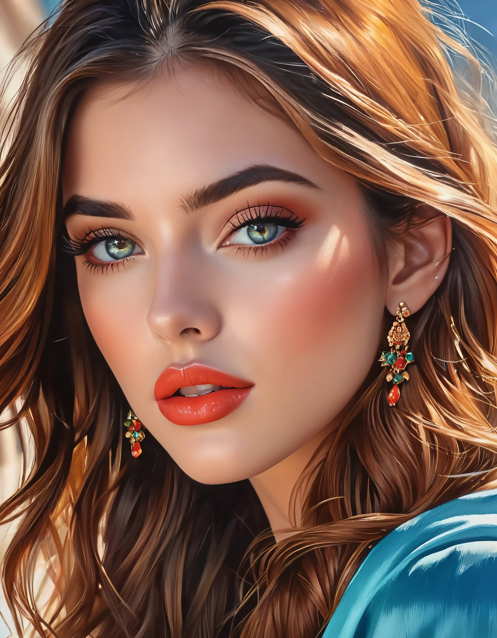 (best quality,8k,hyperrealism:1.2),vibrant colors, sharp focus, insanely detailed, studio lighting, ultra-fine painting, hair blowing in the wind, stunningly realistic eyes and lips, perfect facial proportions, meticulous skin texture, long eyelashes, expressive emotions, elaborate background, impeccable clothing and accessories, accurate shadows and highlights, highly realistic lighting and reflections, immaculate attention to detail,2 girls,((2k5)) style, hyper realistic photo, vibrant colors, 16k